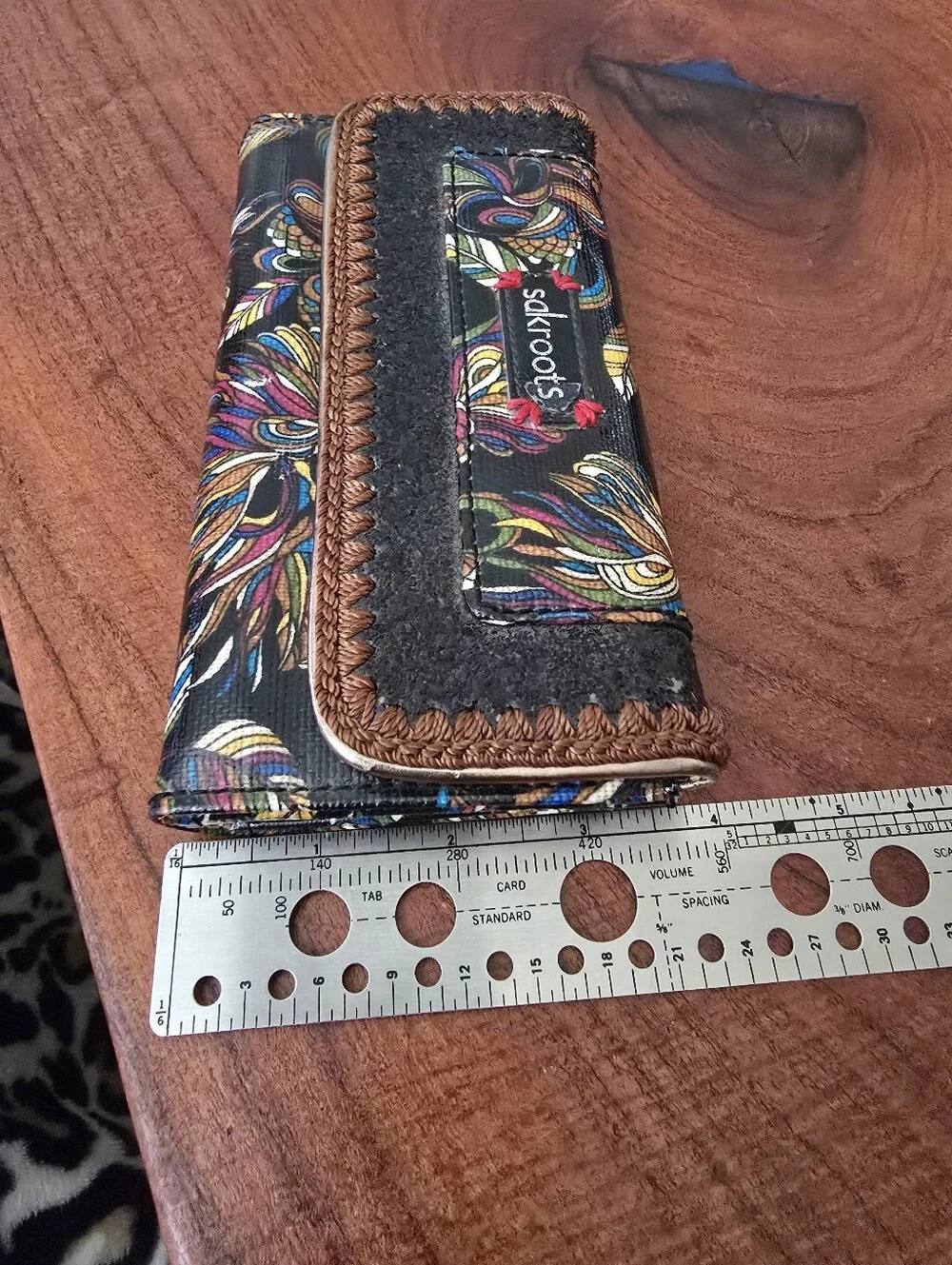 Sakroots Black Floral Multicolor Fold-Over Wallet